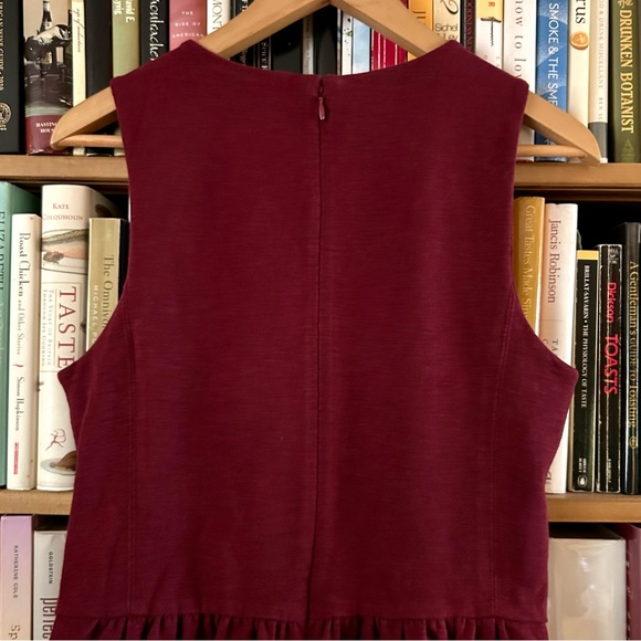 J Crew Factory Maroon Burgundy Wine Pockets Daybreak Dress, size M - Picture 6 of 8